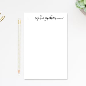 Personalized Notepad Script, Simple and Elegant Notepad, Personalized Notepad Gift for Writers, Customized Notepad Stationery Under 25