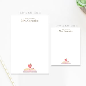 Personalized Notepad for Teachers, Cute Notepad with Books and Apple Pencil, From The Desk of Daycare Teacher Gift, Back to School Gift