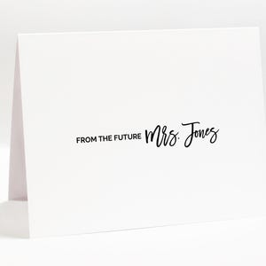 Personalized Note Cards for Bride To Be, from the Future Mrs Stationery Cards with Envelope, Wedding Stationary for Mrs, Set of 10 Card