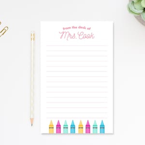 Personalized Notepad with For Art Teacher, Custom Notepad with Crayons, To Do List Notepad for School End of the Year Appreciation Gift image 8