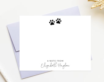 Personalized Paw Print Stationery, A Note From Custom Family Stationary with Paws, Personalized Gift for Dog Lover Family, Thank You Notes