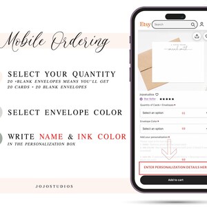 Simple Modern Personalized Stationery Note Cards, Stationary Flat Cards with Envelopes, Personalized Stationary for Family image 6