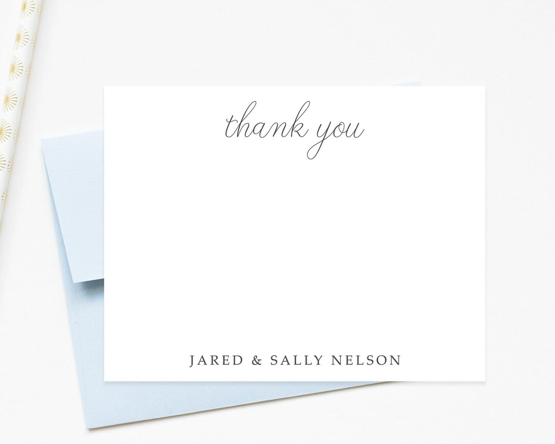 Personalized Thank You Card Wedding Note Card, Thank You Stationery Set ...