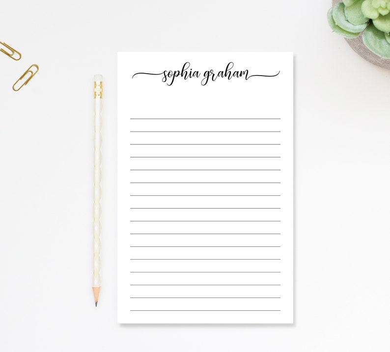 Script Notepad Personalized Simple and Elegant Notepad - Etsy
