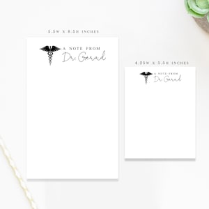 Personalized Medical Caduceus Notepad for Doctor, A note from Notepad, Custom Gift for Doctor Husband, Customized Notepad for Doctor Wife