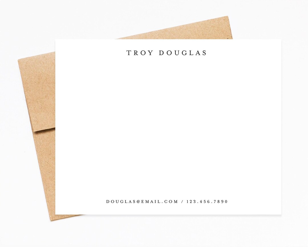 Modern Personalized Stationery, Simple Stationary Note Cards Set With ...