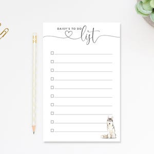 Personalized Do List Notepad, Notepad with Dog, Siberian Husky Notepad, Custom Gift, Paper Gift, Dog Owner Gift, Personalized Notepads