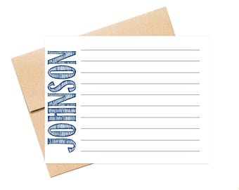 Personalized Stationery Set For Boys, Camp stationery for Boys, Stationery with Lines for Kids, Holiday Letters to Grandparents