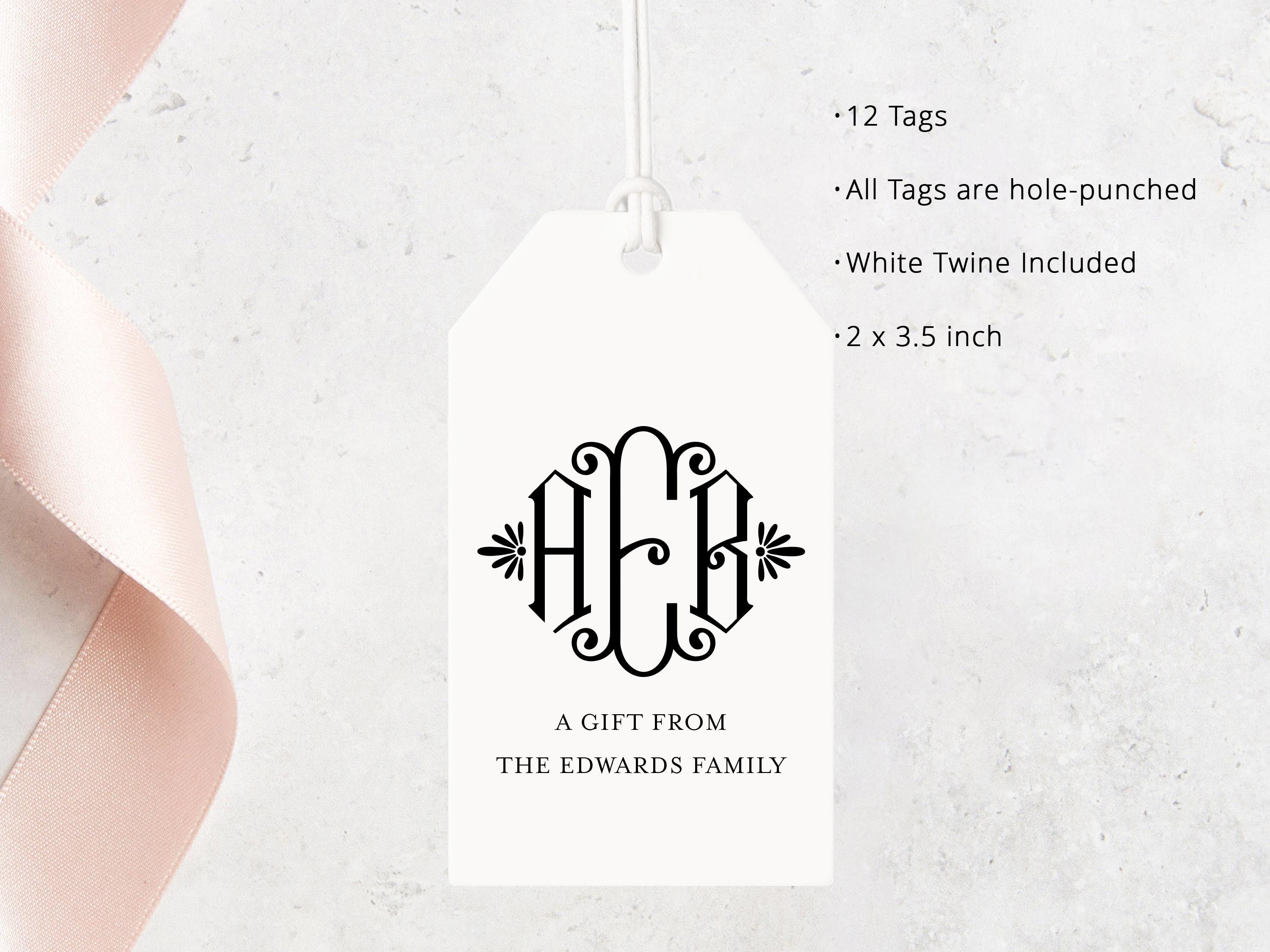 Monogram Tag Personalized Monogram Gift Tags: Ornate Custom Favor Tags - Etsy
