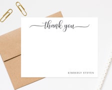 Thank You Personalized Stationery Gift Set, Stationary Flat Cards with Envelopes, Personalized Stationary Notes, Thank You Note Cards