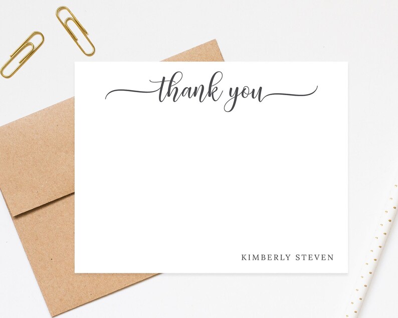 Thank You Personalized Stationery Gift Set Stationary Flat Etsy