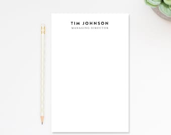 Personalized Notepad for Business, Modern Simple To List For Work, Gift for Office Manager, Customized Notepads for Him Her Notepad