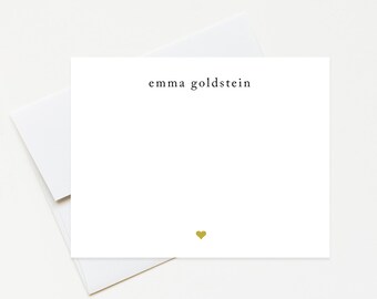 Custom Note Card With Envelopes, Cute Personalized Thank You Card with Heart, Custom Note for Wedding Engagement, Simple Stationary Gift Set