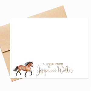 Personalized Horse Stationary, Note Card Stationery Set, Card with Horse, Personalized Gift Card Pack, Custom Thank You Note, Letter Writing