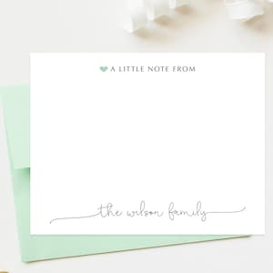 Personalized A Note From Script Stationery Cards Set, Flat Notecards ...