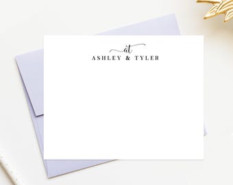 Personalized Monogram Notecards, Personalized Stationery Flat Card Set, Flat Notecards, Personalized Card Set Flat Note Cards and Envelopes