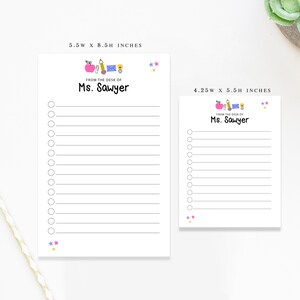 Personalized Teacher Notepad: Colorful To Do List, School Notes