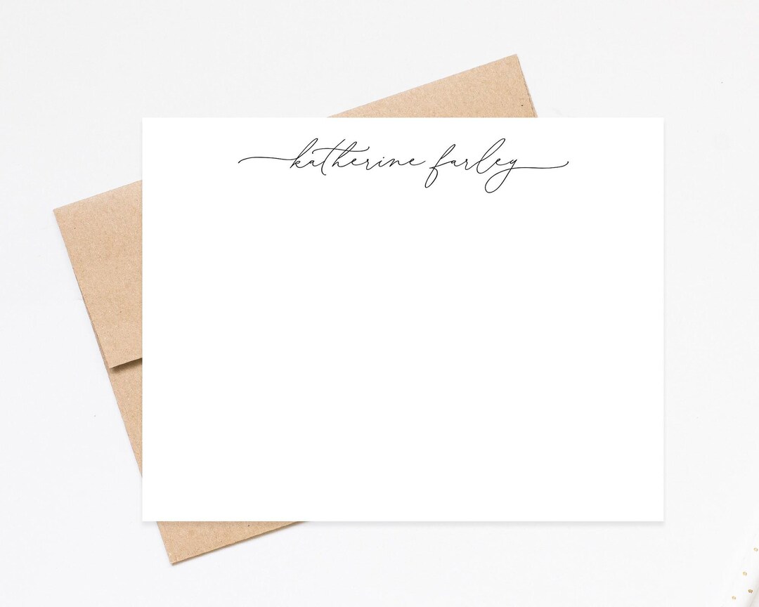 Personalized Handwritten Style Stationary, Custom Script Notecards With ...