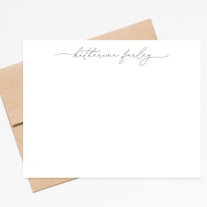 Personalized Handwritten Style Stationary, Custom Script Notecards with Envelopes, Personalized cards Flat Note Cards for Letter Writing