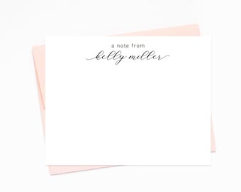 Personalized Calligraphy Stationary Gift for Her, Pretty Notecards For Her, A Note From Custom Stationery With Name, Note Card For Letters