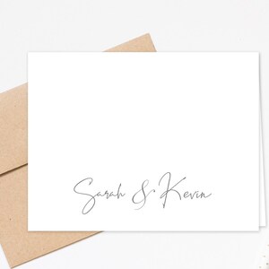 Personalized Stationary Couple, Custom Greeting Thank You Cards, Folded Note Card And Envelopes, Custom Gifts For Women, Set of 10 Cards image 4