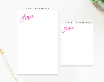 Custom Mini Notepad with Script Text,  Personalized Stationary Note Pad for Her, To Do List Memo Pad, Back to School Note Pad for Her