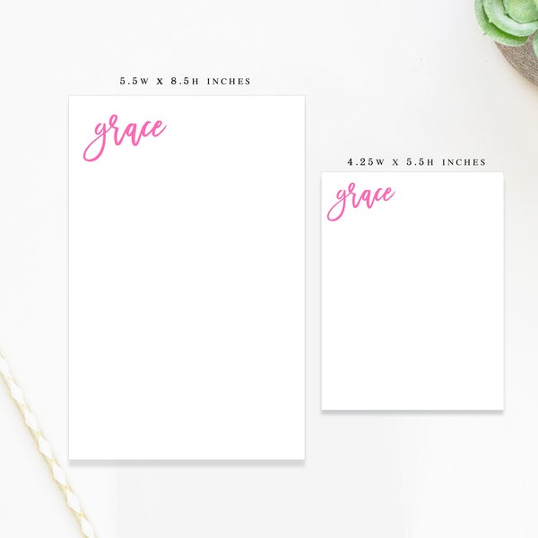 Custom Mini Notepad with Script Text,  Personalized Stationary Note Pad for Her, To Do List Memo Pad, Back to School Note Pad for Her