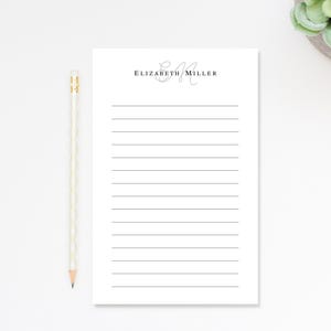 Personalized Monogram Simple Notepad, Elegant Notepad for Letters, Personalized 2 Letter Notepad, Customized Notepad Stationery Under 25 image 4