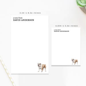 Personalized Notepad for Dog Lover, Custom Stationary Notepad with Dog, English Bulldog, Bernese Mountain Dog German Shepherd