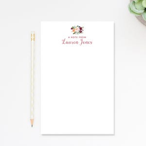 Personalized Floral Notepad, Floral Notepad with Flowers, Custom Gift, Personalized Notepads for Her, Woman's Notepad, Customized Notepad