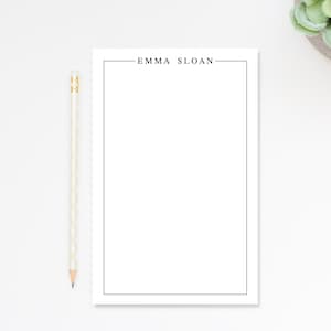 Personalized Border Notepad, Personalized Notepad and Envelopes, Desk Pad Elegant Custom Notepad for Writing