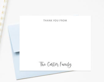 Personalized Stationery for Family, Stationary Gift Note Card with Envelopes, Thank You Cards from The Family Of, Custom Cards Envelopes Set