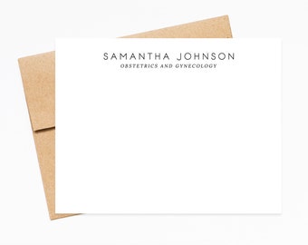 Personalized Modern Stationery Note Cards, Business Stationary Flat Cards with Envelopes, Personalized Custom Stationary Set For Work