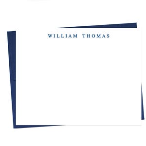 Professional Personalized Mens Stationary Set with Envelopes,  Graduation Thank you Notes for Him, Bordered Modern Stationary For Him