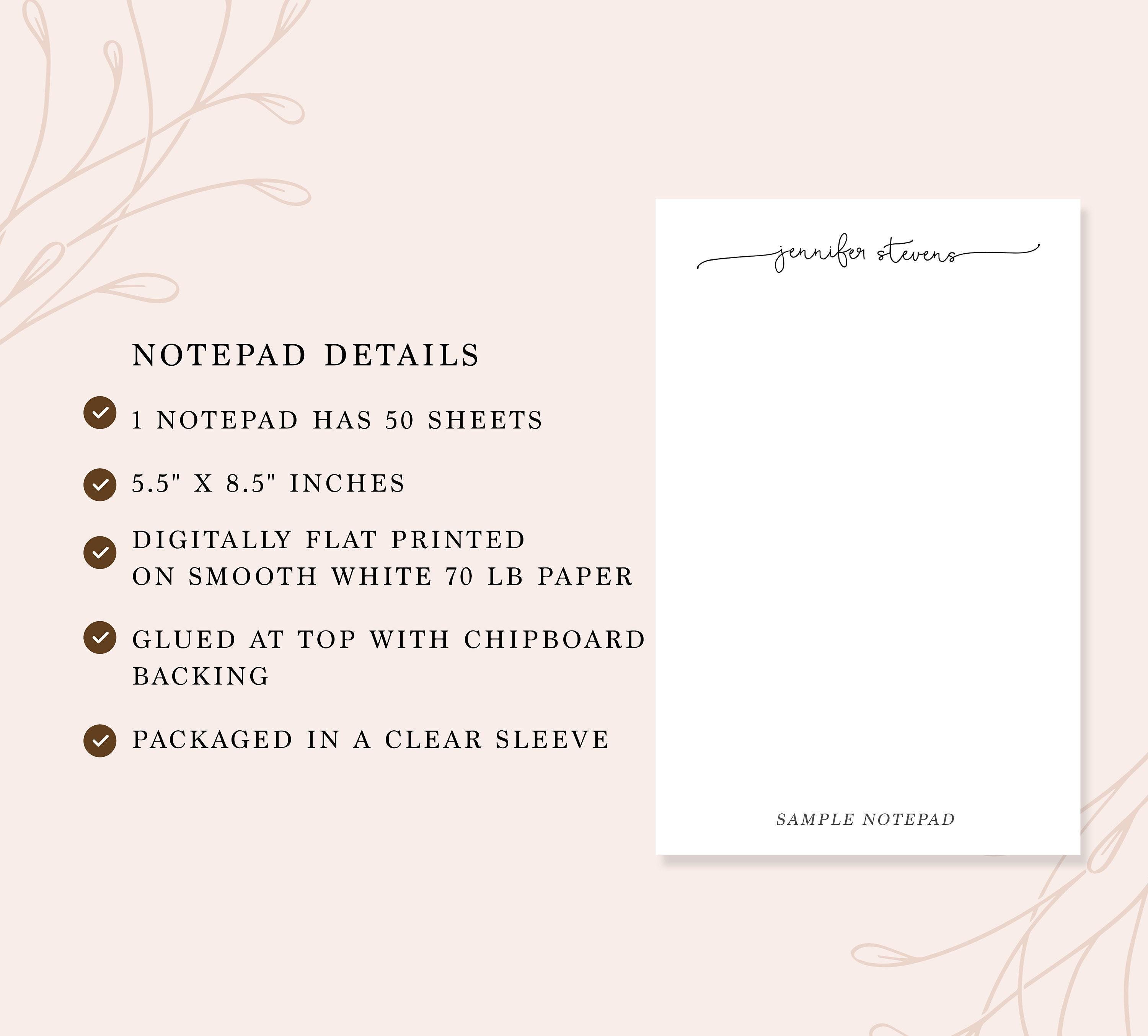 Personalized Floral Notepad, Floral Notepad With Flowers, Custom Gift ...