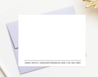 Personalized Stationery for Business, Printed Stationary Note Cards, Thank you Cards with Phone Numbers and Email Address