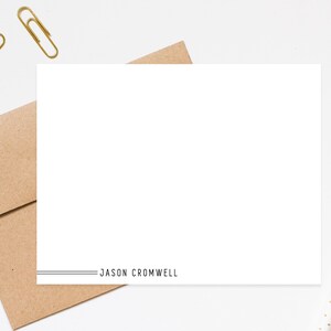 Modern Minimal Personalized Stationery With Lines Classic - Etsy