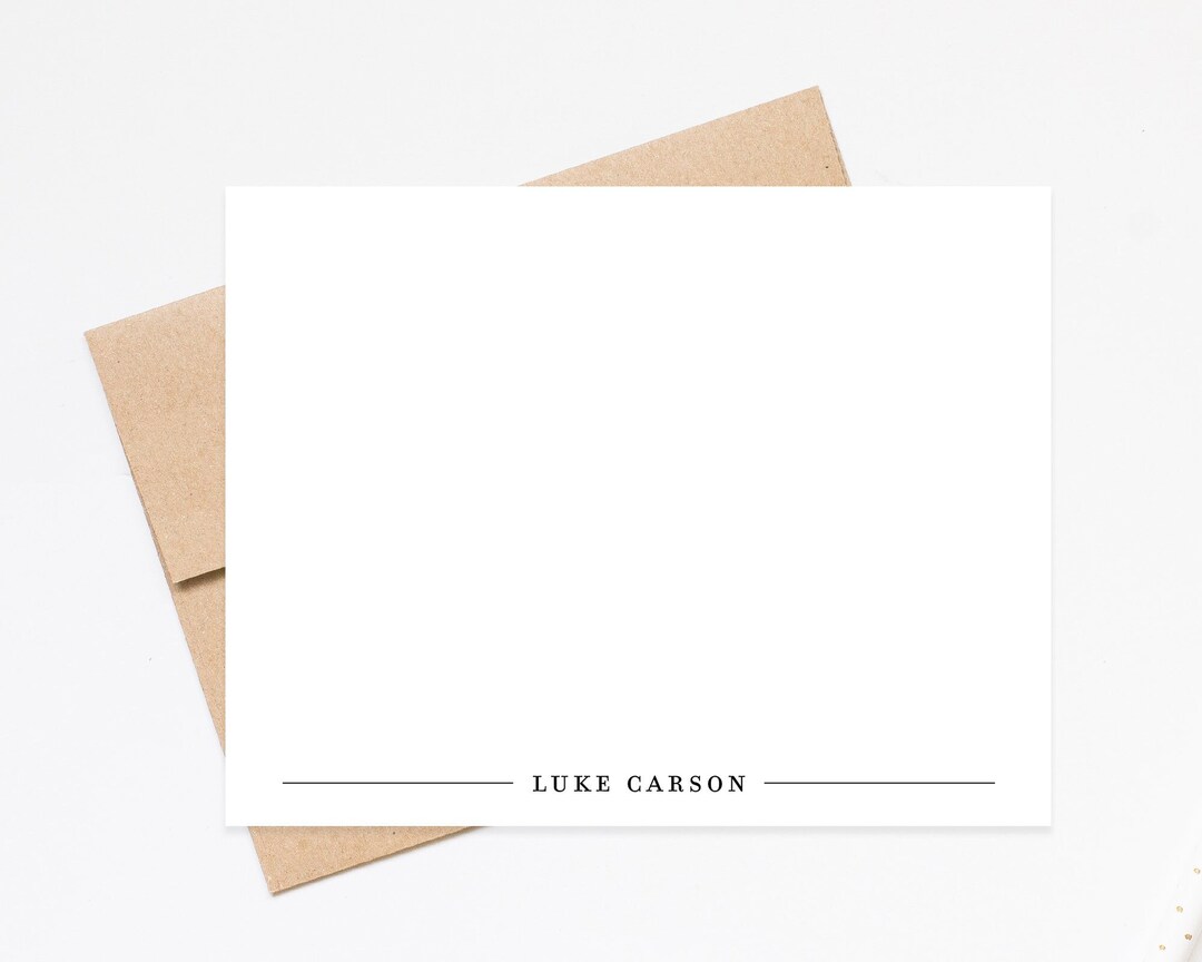 Personalized Modern Stationary for Him Her, Stationery Card for