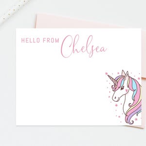 Personalized Unicorn Stationery Set: Girl&#39;s Thank You Cards