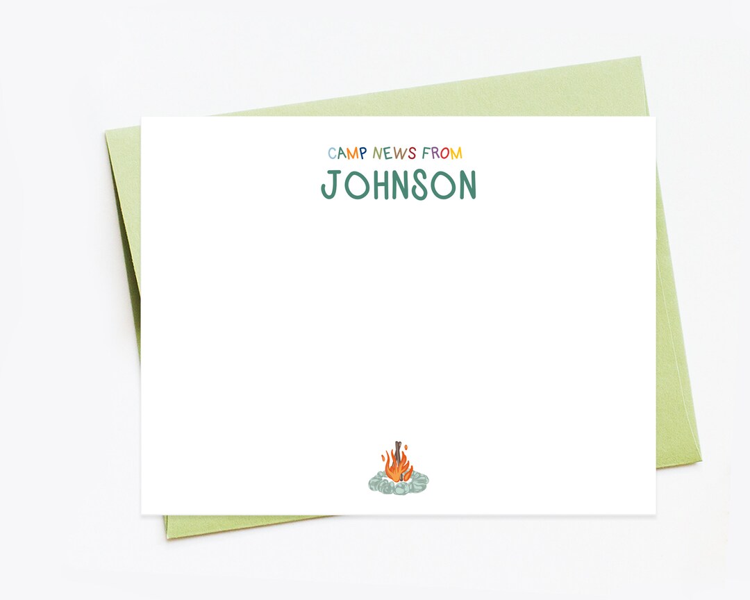 Personalized Camp Stationery for Kids, Summer Camp Stationary Set