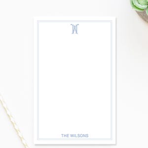 Custom Monogram Notepad for Him Her, Personalized Note Pad Stationery Gift