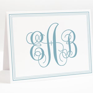 Personalized Monogram Folded Thank You Card, Monogram Folded Stationery Notes, Elegant Thank you Letter, Set of 10 Thank you Gift Set