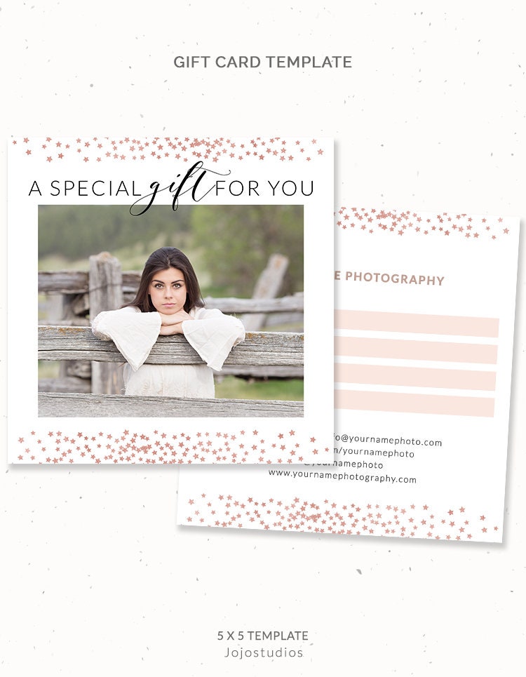 5x5 Card Template for Photographers Marketing Template | Etsy