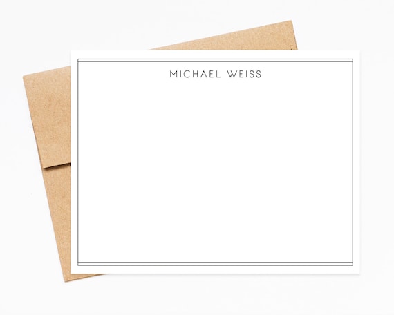 Personalized Stationery Note Card Set, Modern Personalized