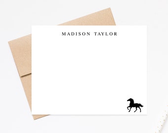 Horse Personalized Stationery for Girls Boys, Stationary Note Cards Set, Personalized note card with envelopes, Horse Note Cards, Horse Gift