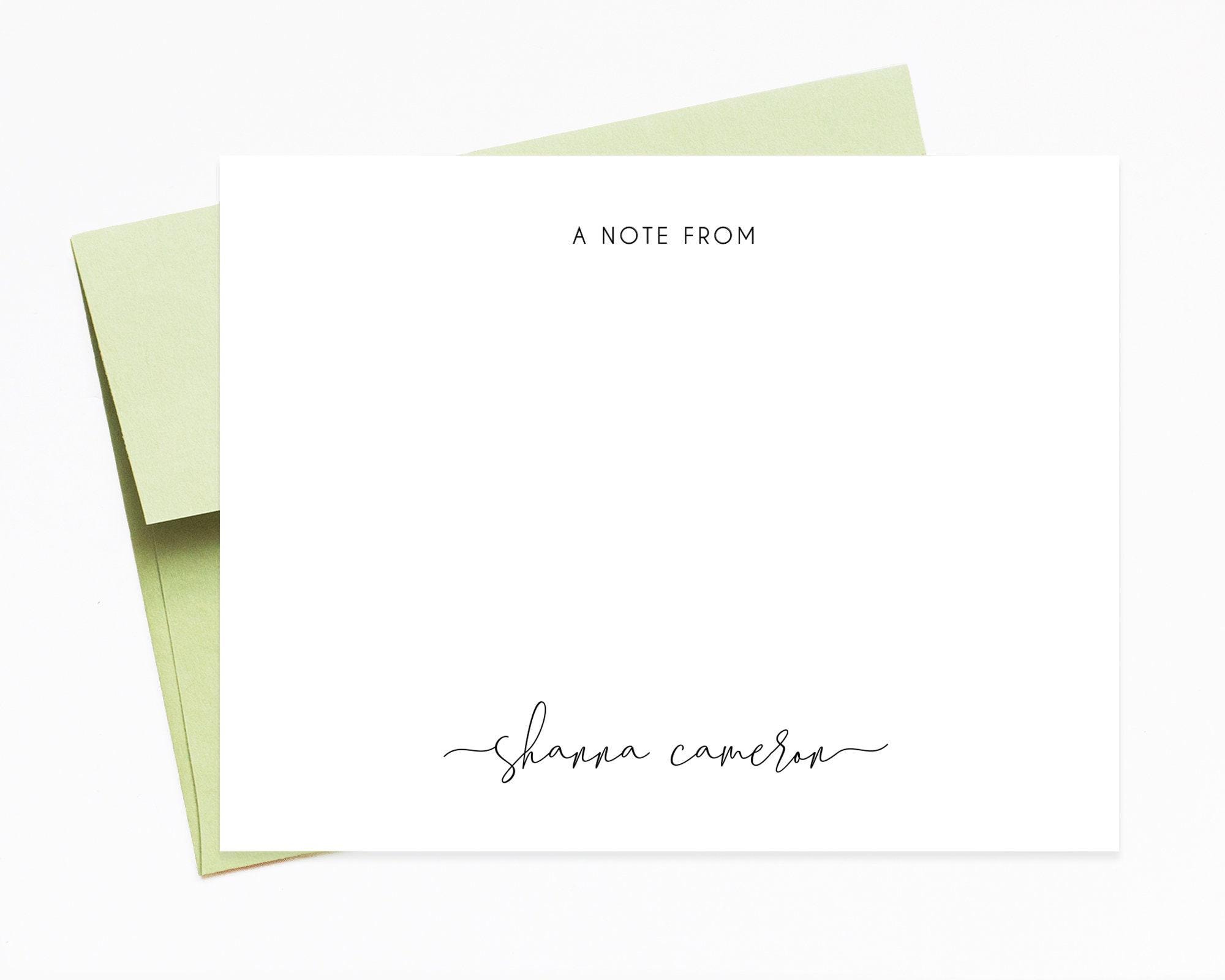 Personalized Elegant Script Notecard Set for Her, Personalized Gifts ...