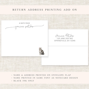 Personalized Cat Stationary, A Note From Custom Notecard Stationary, Cat Lover Stationery, Simple Stationery Cards, Cat Lovers Gift Set image 6