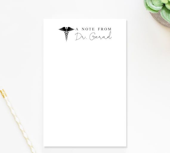 Notepad Personalized Doctor A note from Doctor Notepad Etsy