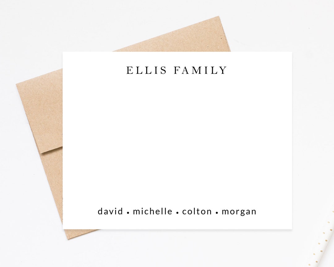 Personalized Simple Personalized Simple Stationary for Family, Stationery Gift for ...