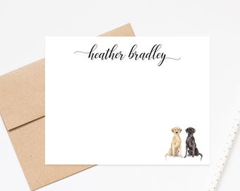 Personalized 2 Dog Stationary, A Note From Custom Notecard Stationary, Teacher Stationery, Simple Stationery Cards, Dog Lovers Gift Set